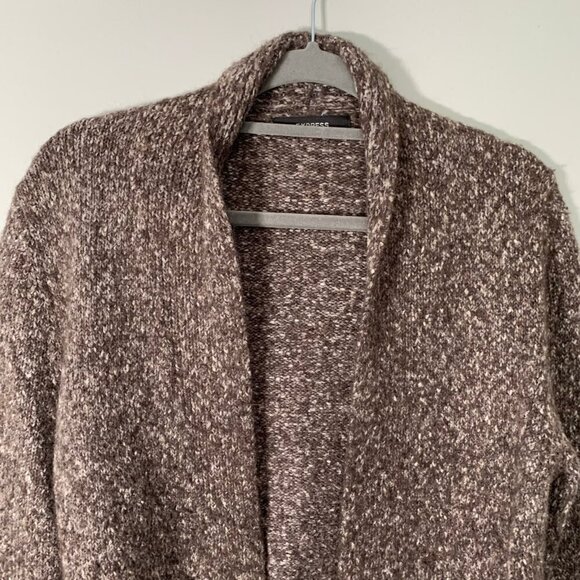 Express wohair and wool blend mock collar long sleeve cardigan sweater - Picture 4 of 10